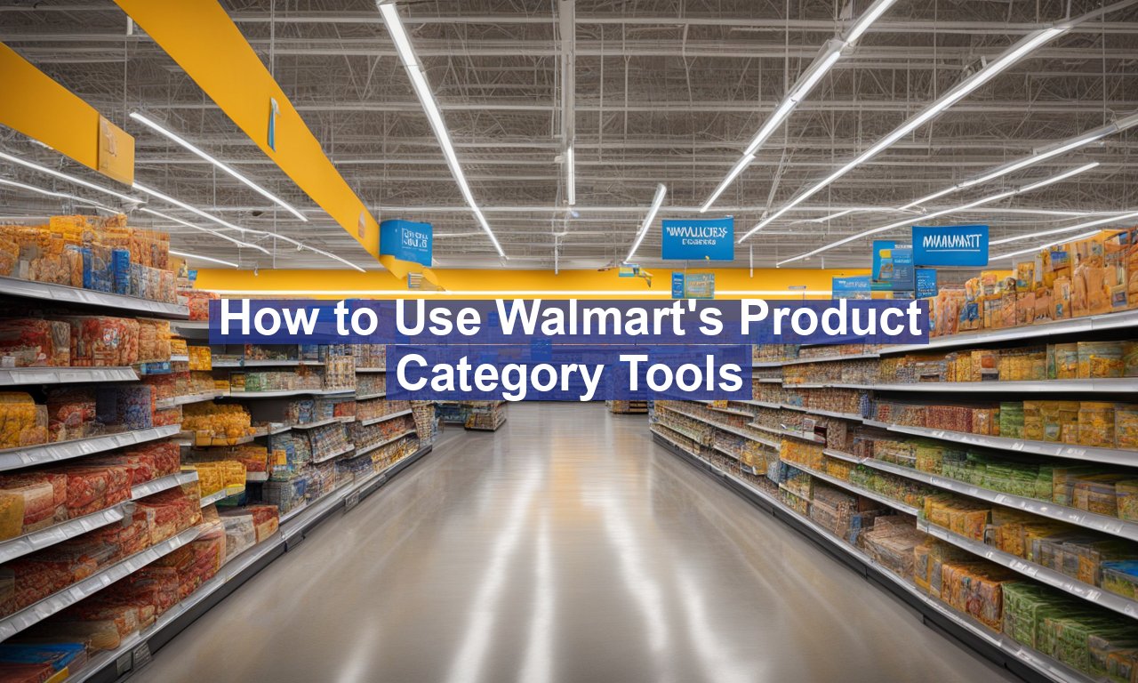 How to Use Walmart's Product Category Tools