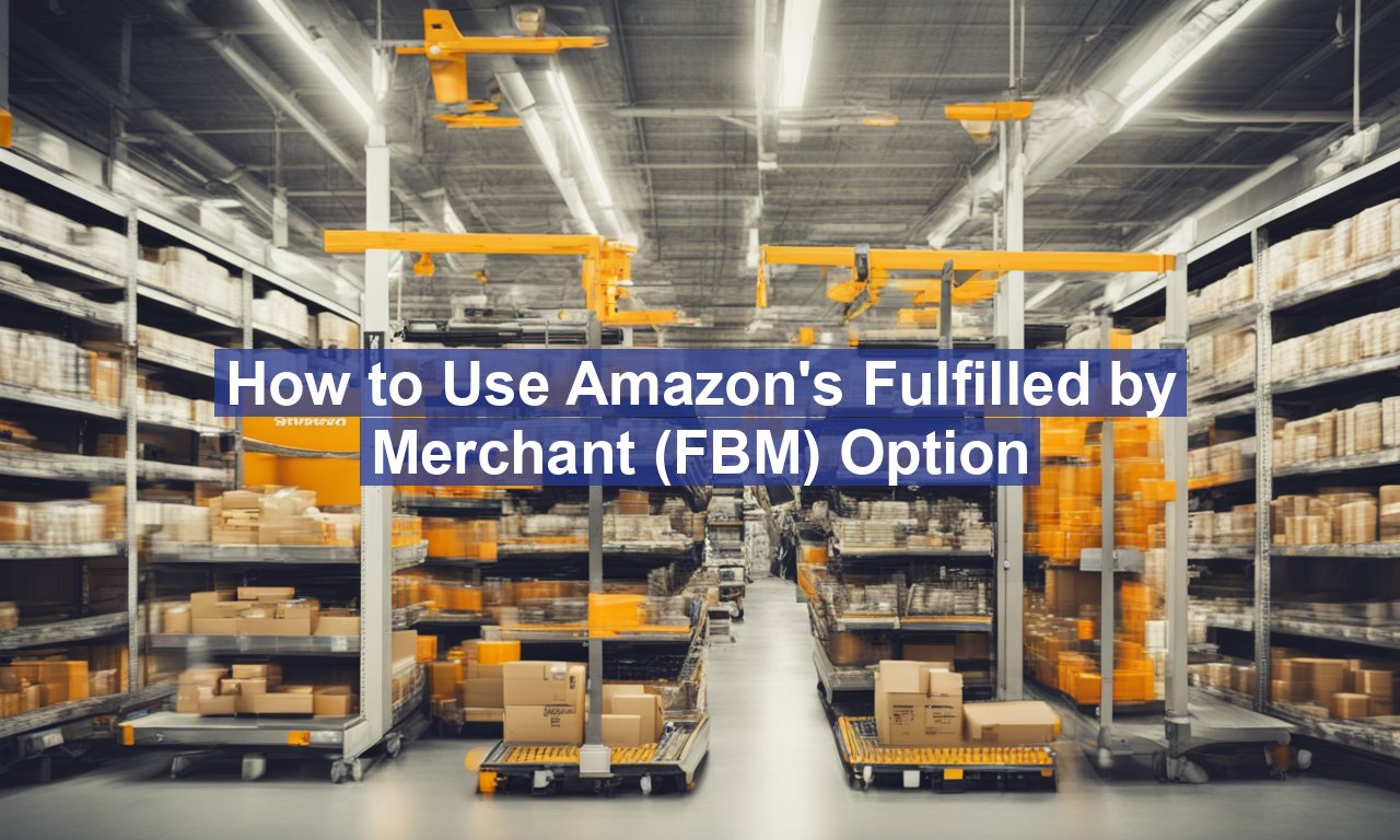 How to Use Amazon's Fulfilled by Merchant (FBM) Option