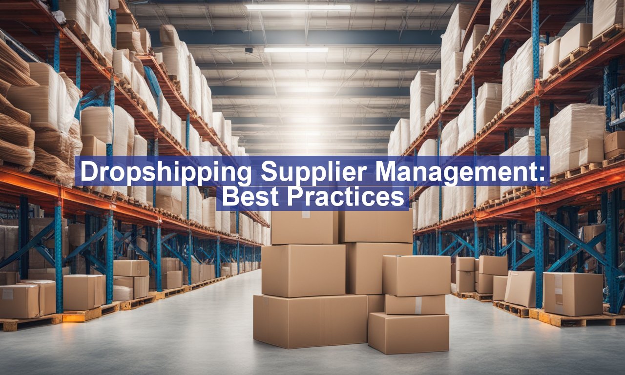 Dropshipping Supplier Management: Best Practices